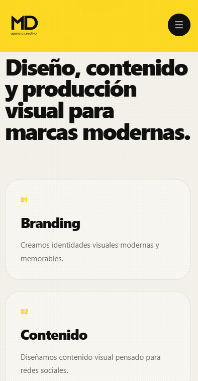 MD Agencia Creativa - mobile showcase